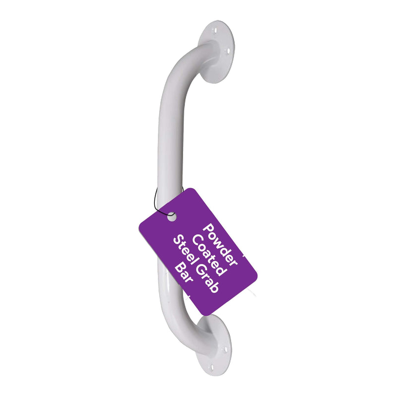 White 12 Inch Grab Bars for Bathtubs and Showers - Powder Coated Steel Bathroom Safety Rail Handle - Non Slip Grip Handicap Grab Bar for Seniors, 250 lbs Weight Support Capacity 12"
