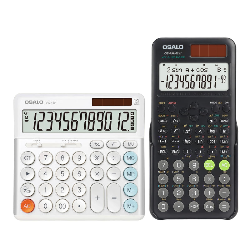 OSALO Scientific Calculator 401 Function Desktop Calculators Solar Battery
