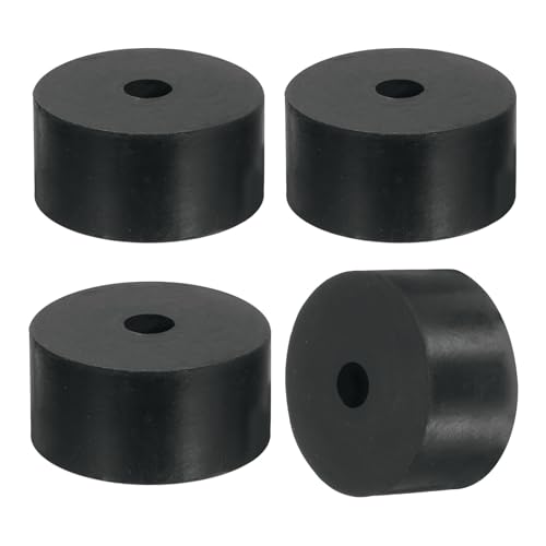 uxcell 4Pcs Thick Rubber Spacer, 2 Inch OD x 1/2 Inch ID x 1 Inch Thickness Round Rubber Bushings Anti Vibration Flat Spacer Washers for Home Industrial Machinery 2 Inch OD x 1/2 Inch ID x 1 Inch T