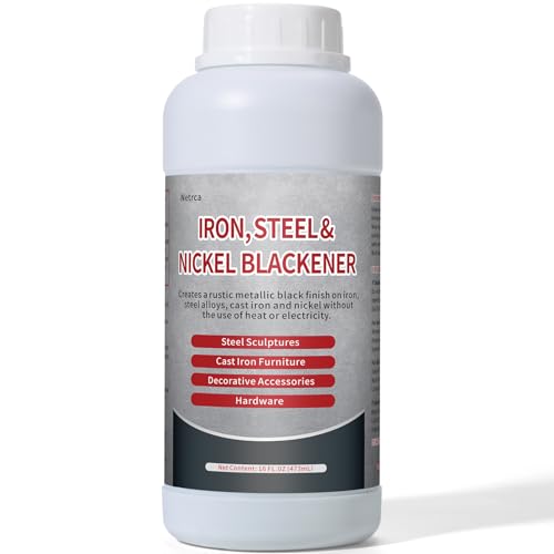 Iron, Nickel & Stainless Steel Blackener - Steel Blackening Solution for Iron, Steel, Nickel & Alloys - Traditional Patina Antique Finish - 16 fl oz