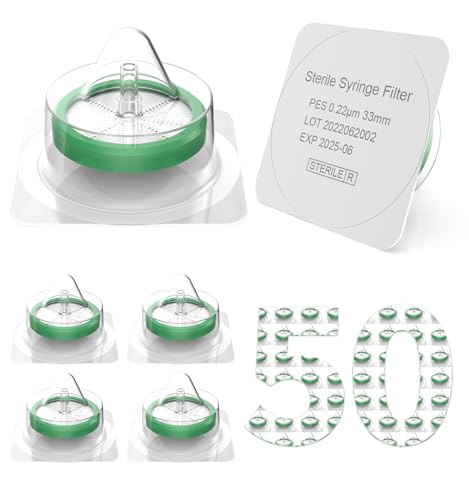 FOUR E'S SCIENTIFIC PES Syringe Filter, 50 Pack