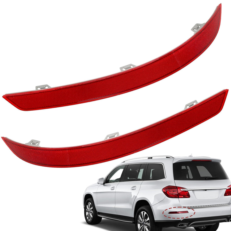 2 PCS Rear Bumper Reflector Fit for Mercedes-Benz X166 GL GL350 GL450 GL500 GL550 GL63 AMG 2013-2016 GLS450 2017-2019 Replace # A1668200474 1668200474 A1668200374 A1668200474 1668200474 A1668200374 1668200374