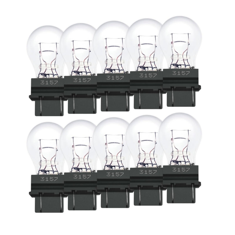 3157 Bulbs 10 Pack,12V P27/7W 3047 3057 3457 3757 4057 4157 Miniature Bulb,Brake Light Turn Signal Side Marker Tail Light Bulb Replacement 3157 bulb
