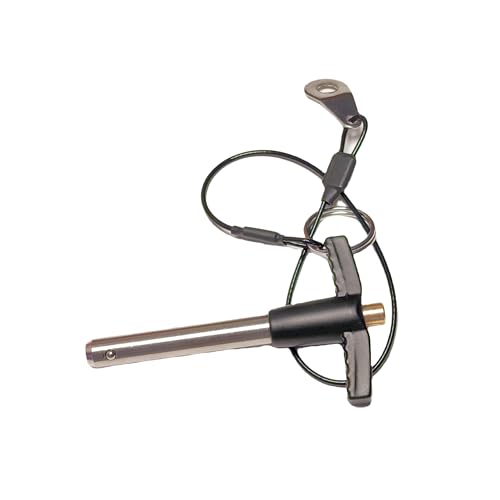 304 Stainless Steel T-Handle Lock pin, Ball Lock, Quick Release pin with Push Button, Dowel pin with Lanyard (1, Dia:1/2, L:2-9/32in/58mm) 1