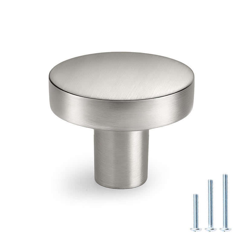 Probrico 10 Pack Cabinet Knobs Brushed Nickel 1-1/5 Inch Round Dresser Drawer Knobs for Kitchen Cupboard Cabinet Hardware