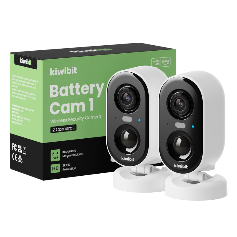 Security Cameras Wireless Outdoor, 2K Outside Camera for Home Security, Battery Camera, Magnetic Mount, AI Detection, Color Night Vision, Spotlight, Waterproof, 2.4GHz WiFi, Cloud & SD Storage 2K-2 Pack