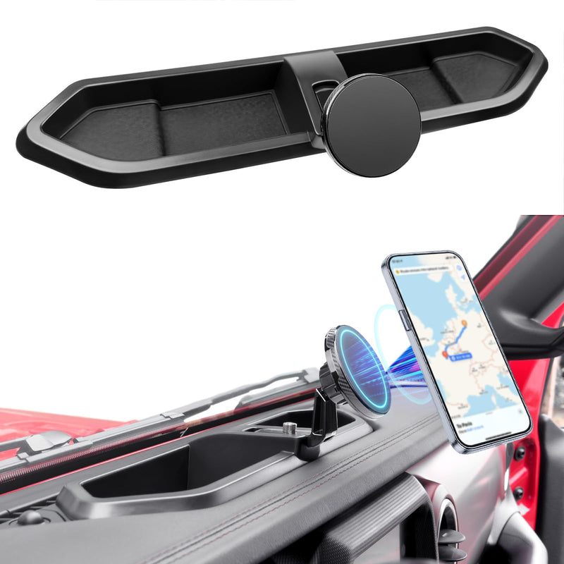 Magnetic Phone Mount Holder Fit for 2018-2023 Jeep Wrangler JL JLU&Gladiator JT Car Dashboard Multi-Mount Phone Holder Dash Tray for 2023 Jeep JL/JT Accessories(2018-2023 4X4, Not for 4XE) 2018-2023 4X4 Magnetic