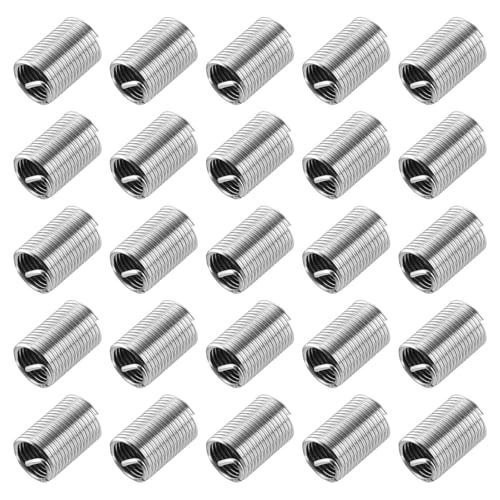 uxcell 50pcs Wire Thread Inserts M10 x 1.25 2.5D(25mm) Metric 304 Stainless Steel Helical Type Coiled Thread Repair Kit Wire Screw Threaded Sleeve Sheath for Mechanical Equipment M10 x 1.25 x 2.5D(25mm) 50