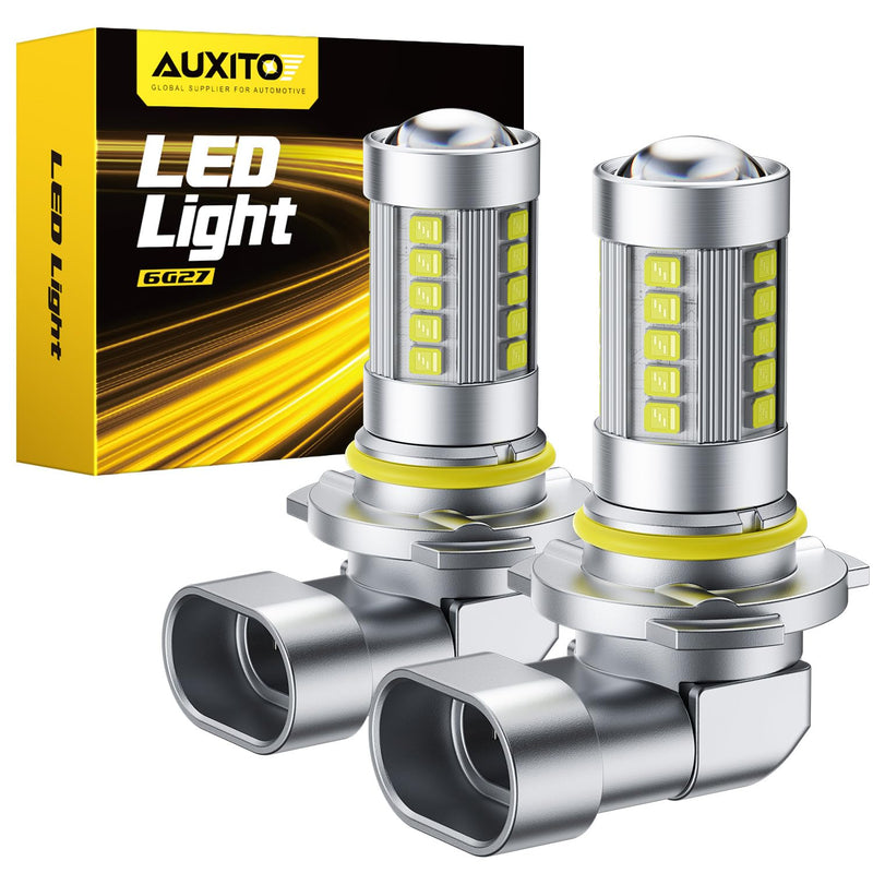 AUXITO 9145 9140 H10 LED Fog Light Bulbs, 6500K Cool White CSP LED Fog Lights, True 1:1 Mini Size Replacement Fog Bulb, 360° Full Illumination, Play and Plug, Pack of 2 9145/9140/H10