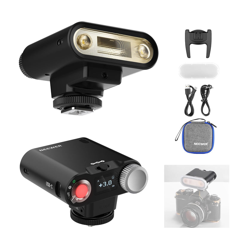 NEEWER Z160 Single Contact Camera Flash, 22Ws GN14 6000K Speedlite Light | Compatible with Canon Nikon Sony Fuji Olympus Camera, A/M Mode 1/1-1/128 Power, 1100mAh, 650 Full Power Flashes 1.5s Recycle