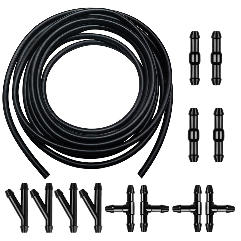13 Pcs Car Windshield Washer Hose 4M Washer Fluid Hose with 12 Pcs Hose Connectors for Most Car Windshield Washer Tubing