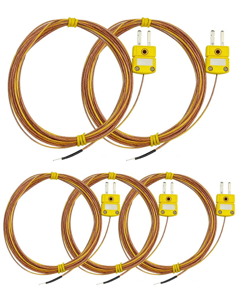 5cs High Accuracy K Type Mini-Connector Thermocouple, Temperature Probe Sensor -50°C~482°C (-58°F~899°F)