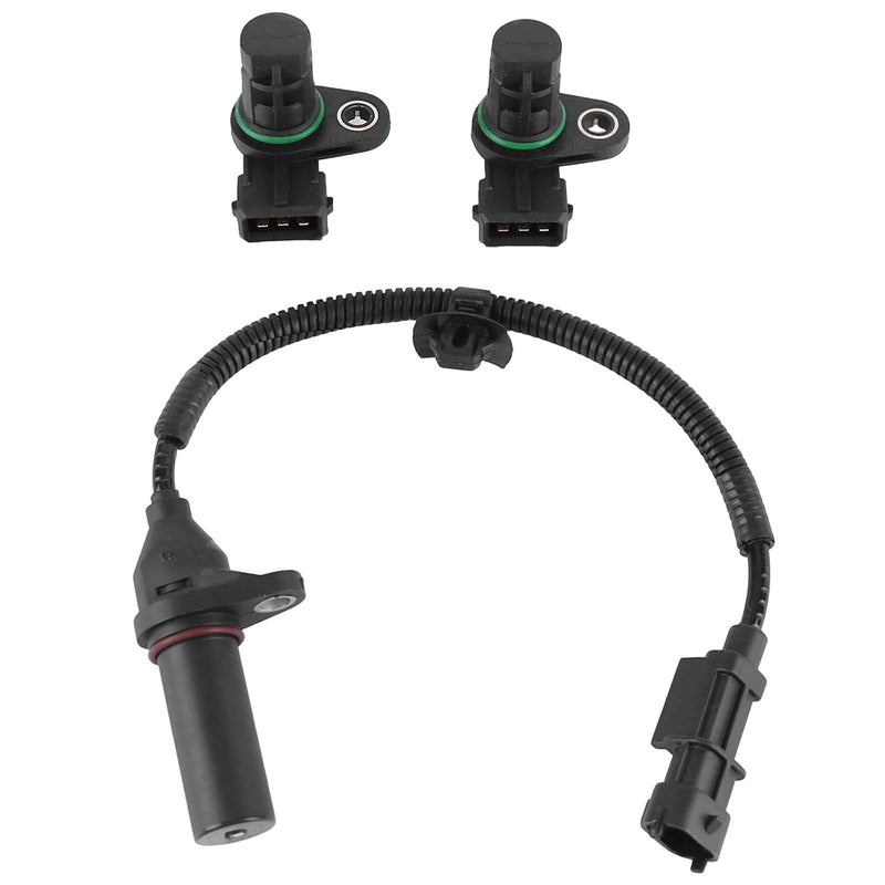 3PCS Camshaft and Crankshaft Position Sensor Set for Kia Forte Soul L4 1.8L 2012-2016, Hyundai Tucson Elantra Coupe GT 2013-2020 L4 2.0L Crankshaft Camshaft Position Sensor 3935023910 12615626