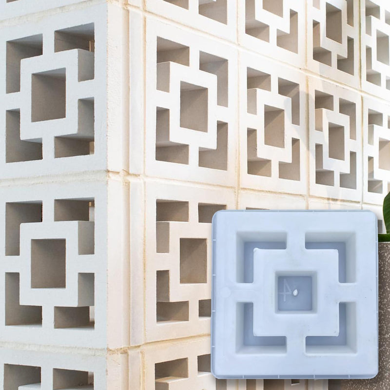 Plastic Concrete Forms Breeze Brick Molds Double Square Design for Garden Wall Decor
