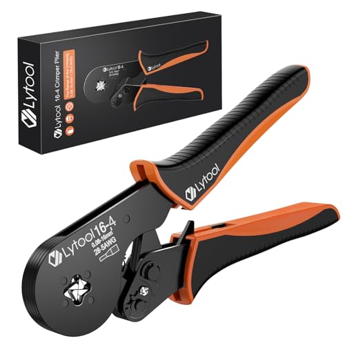Lytool Wire Ferrule Crimping Tool AWG 28-5 Square Ratchet Crimper Square Wire Crimping Pliers