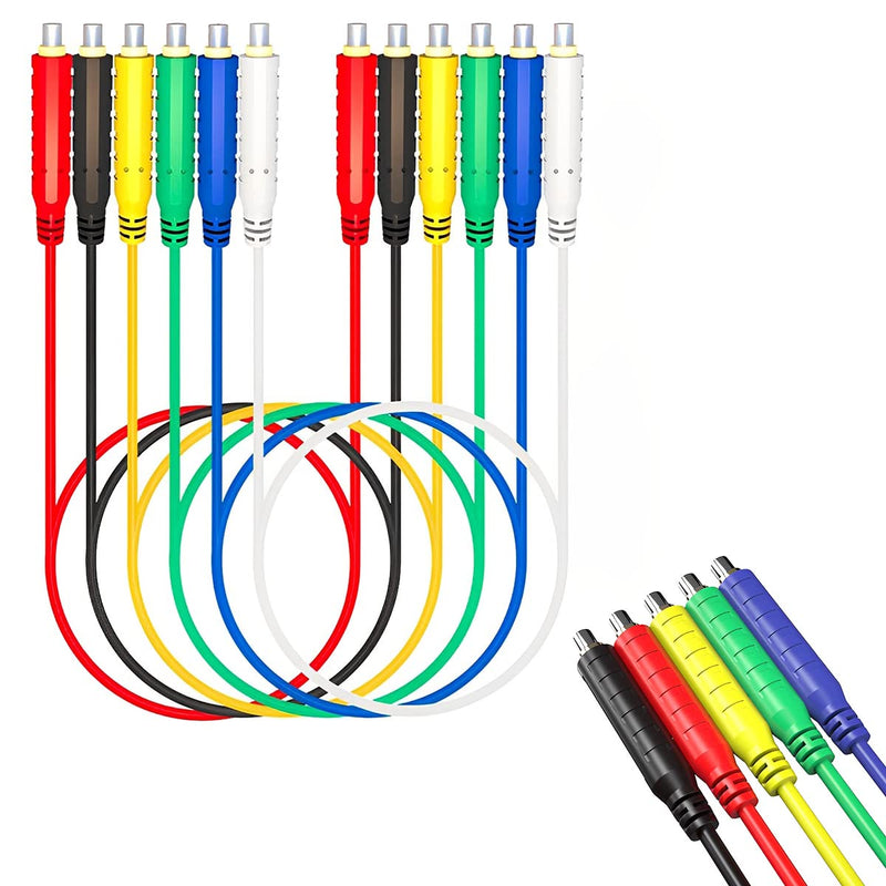 Magnetic Test Leads, 6Pcs Silicone Soft Flexible Magnetic Jumper Wires, 30V AC/5A 20AWG Professional Low Voltage Magnetic Jumper, Professional Jumper Cables for Thermostats, Sensors(1 Set) 1 Set