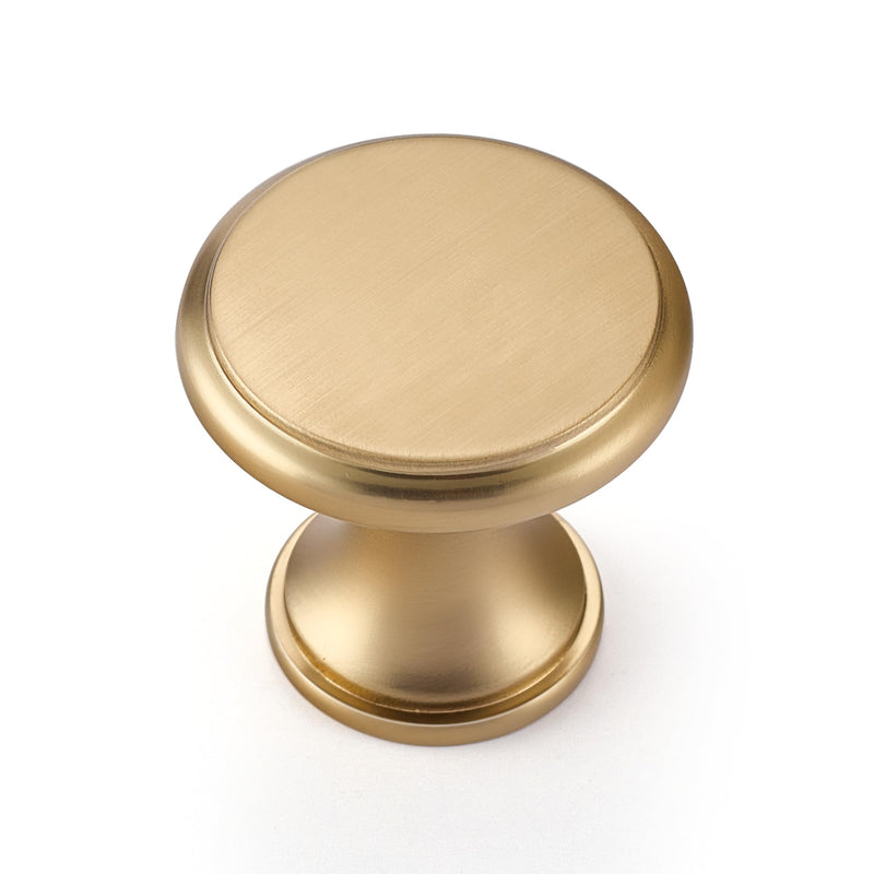 Ravinte 10 Pack Champagne Bronze Kitchen Cabinet Knobs, Solid Bronze Pulls Zinc Handles Simple Drawer Cabinet Hardware for Cupboard Drawer Knobs