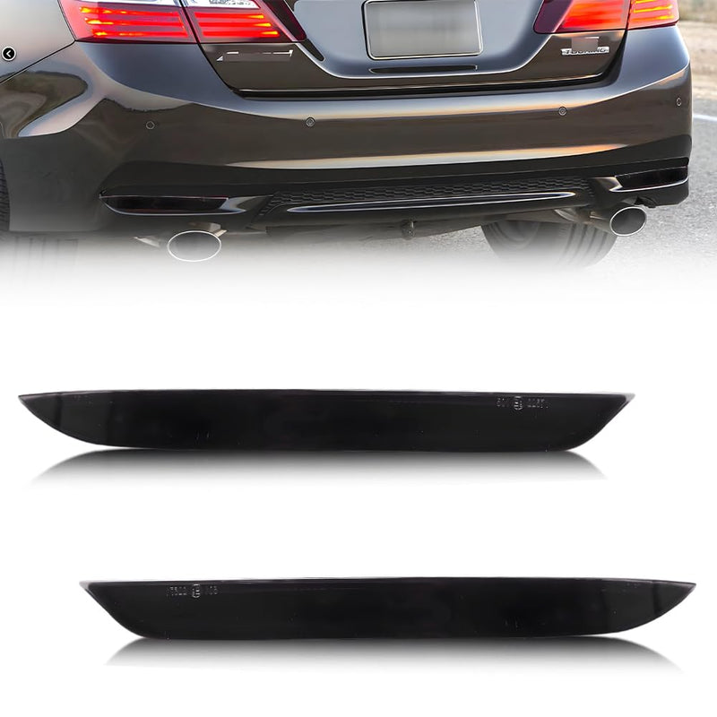 Rear Bumper Reflector Compatible with Hon-da Accord 2016-2017, [DOT] [IP67 Waterproof] Rear Bumper Reflector Housing [No Bulbs], Replace OEM #33505T2AA11, 33555T2AA11, 2 PCS, Smoked Lens
