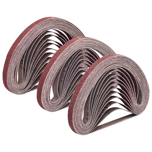 TAOKYID 36 Pack 1/2 x 18 Inch Sanding Belts for Air Belt Sander, Aluminum Oxide File Abrasive Belts 1/2-Inch x 18-Inch, 12 Each of 40/60/80 Assorted Grits 1/2x18 Sanding Belt Sandpaper 1/2x18 inch 36Pcs