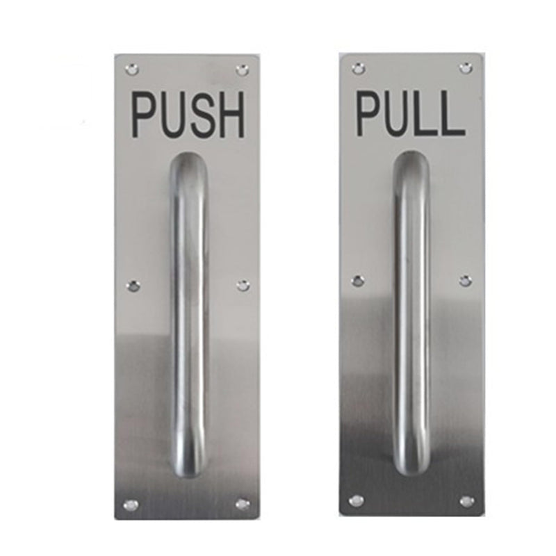 304 Stainess Steel Door Handle, Push and Pull Plate Commercial Door Handle with Screws 11.8" x 3.2"