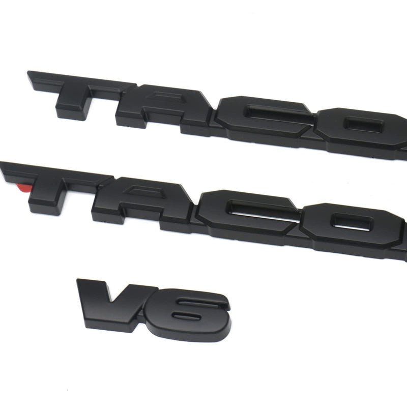 Blackout Emblem Overlays 3Pcs Compatible with Tacoma 2016 2017 2018 2019 2020 2021 2022 2023 2024 2025 ABS Plastic Badge Emblems Overlay 241229 with Strong Adhesive Matte Black For 2016-2025
