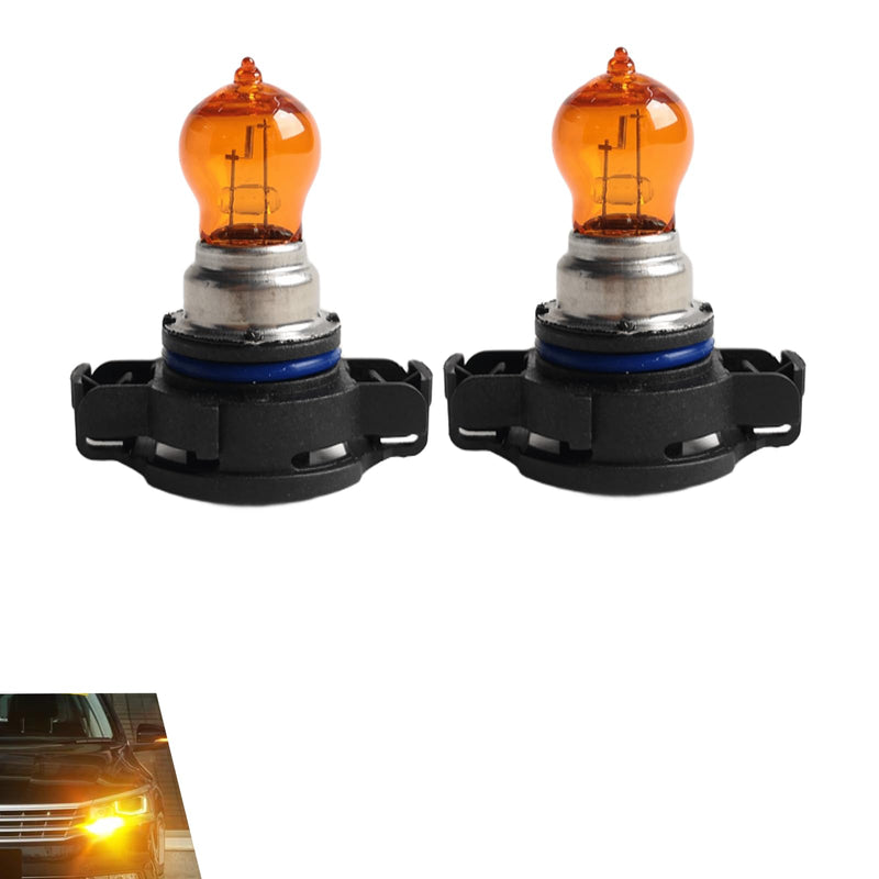 2 PCS PSY24W Car Fog Light Bulb, 12V Daytime Running Lamps, Turn Signal Bulb, Brake Light, Reversing Light Bulb, Automotive Clear Glass Bulbs Lighting Accessory, Universal for Most Cars (Amber) 2 PCS Amber #PSY24W