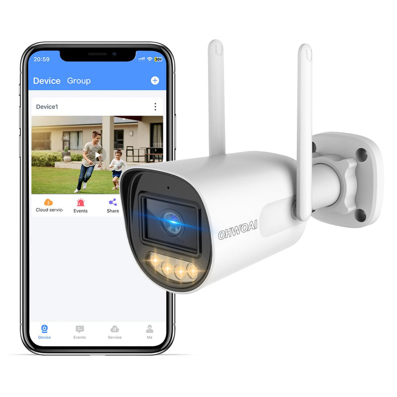 《Supports 2.4GHz & 5GHz WiFi》Wireless Outdoor Security Camera with Color Night Vision, Motion Detection, Remote Viewing WiFi Cameras, Home Video Surveillance 1-Pack