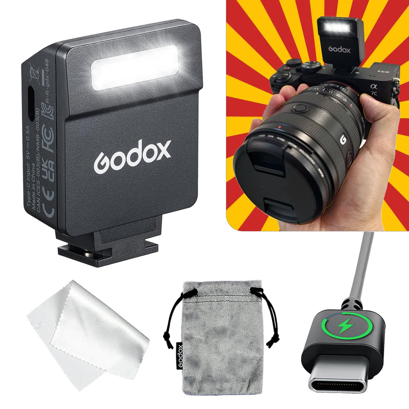 Camera Flash Godox iM22 Godox Flash - GN10/470 mAh/Type-c Charge/440 Full-Power Flashes/3s Recycle Times/5 Power Levels/Manual, Camera Flash for Sony zv1/Sony zve10/Ricoh gr3/Fujifilm f1 etc. Black