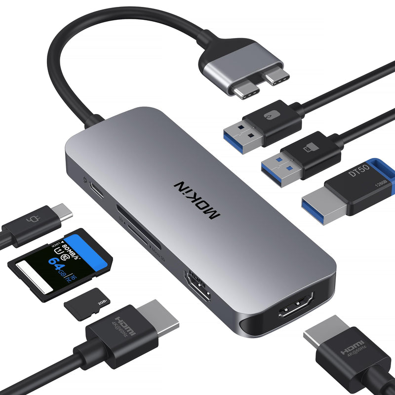 Docking Station for MacBook Pro Air, Mac Docking Station Dual Monitor, MacBook Pro/Air Dock with Dual HDMI(4K @60Hz), 3 USB3.0,SD TF Card Reader and 100W PD MacBook USB C Hub 8 IN 2-MAC