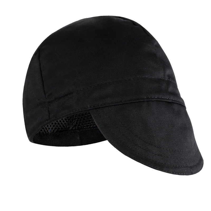 Reversible Welding Cap for Men, Washable Water Fireproof Fire Retardant Cotton Cloth Welding-Hat, Protective Welders Cap for Safety and Head Protection While Welding to Men Women(Black) Black