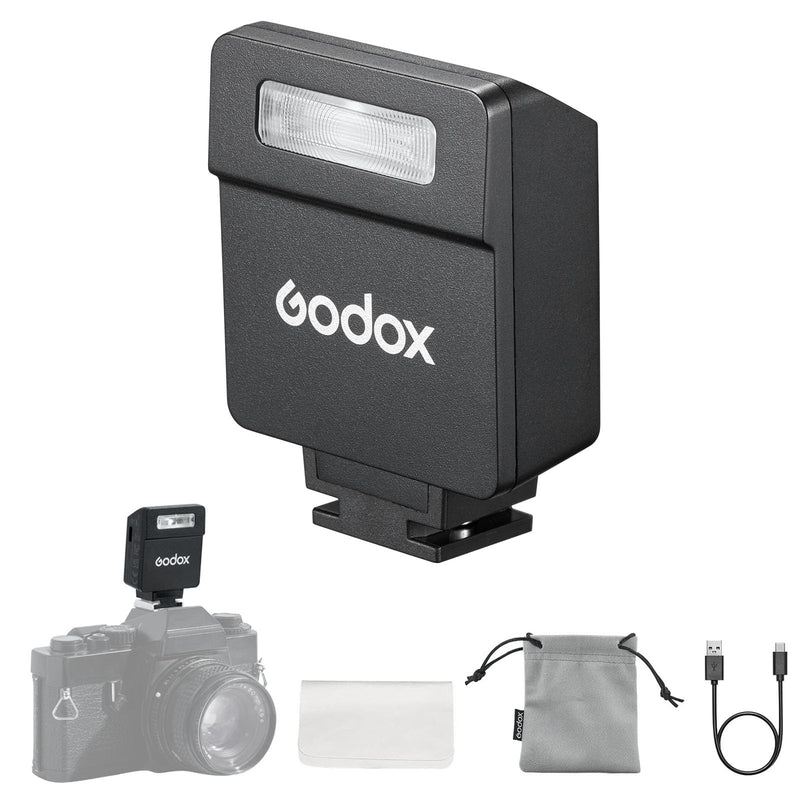 Godox iM22 Mini Flash for Canon/Sony/Fujifilm/Nikon/Panasonic/Olympus | Built-in Battery, USB C Charging, 5 Levels Flash Power, GODOX Flash iM 22 Mini Camera Flash