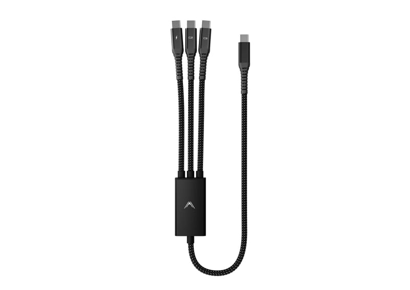 Futurizta Tech® Hydra 3‑in‑1 Triple USB‑C 100 W PD Fast‑Charge Multi Cable with Smart Triboost® – Charge Laptop, Phone & Tablet Simultaneously hydra-1.5m