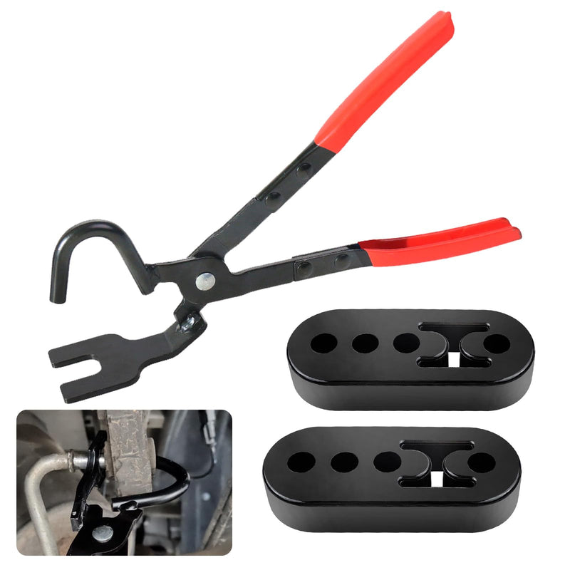 Exhaust Hanger Removal Tool Kit with 2PCS 4 Hole Exhaust Hangers,Universal Exhaust Hanger Pliers for Quick Removal Muffler Hanger,Essential Exhaust Hanger Tool Car Accessories