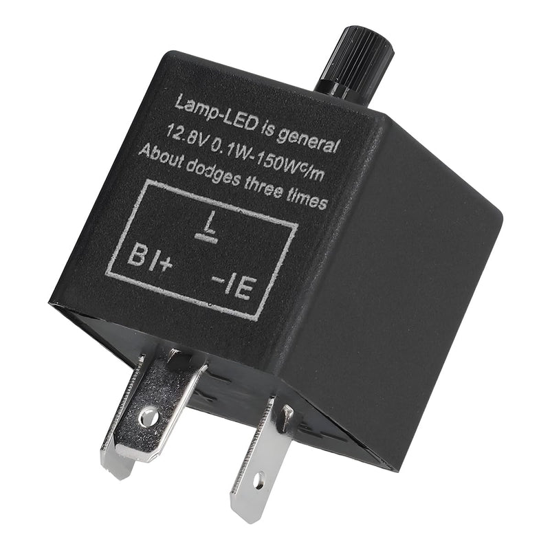 AUCELI Car Flasher Relay, CF-13 3 Pin LED 12V Adjustable Vehicle Electronic Blinker Relay, Flasher Relay for LED Turn Signal Fixing Hyper Blink Flash, Universal Automotive Accessories