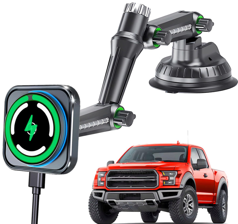 for MagSafe Car Charger Phone Mount Holder for Truck, 15W Fast Power | Magnetic Wireless Car Charging, 11-Inch Long Arm, Strong Vacuum Dash & Windshield Mount, Trucks Accessories, for iPhone 17-12 Mag-Safe-02