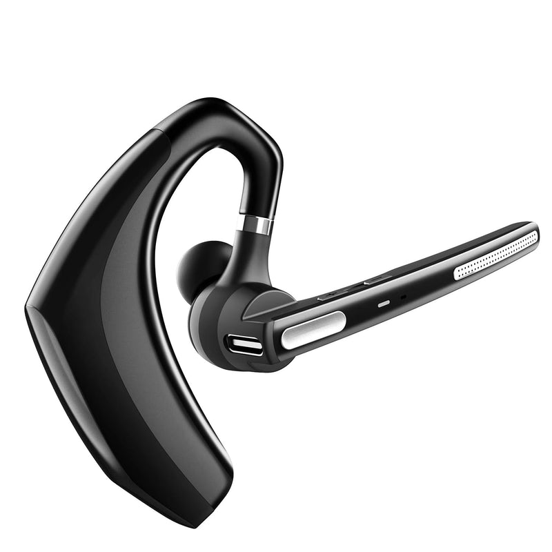 Bluetooth Headset V5.1, Wireless Earpiece with Mic for Work | CVC8.0 Dual Mic Noise Cancelling, 500mAh Battery for 110H Work Time, Handsfree for Cell Phones/PC, Business Office/Driving Black