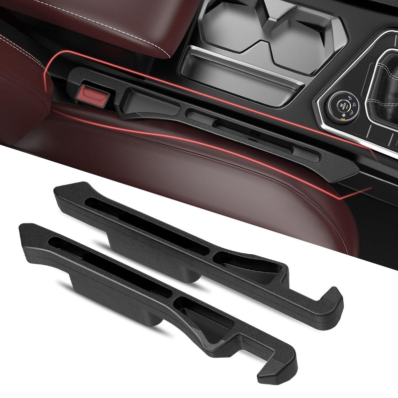Car Seat Gap Filler 2Pack, Inserts Between Seats Console with Organizer Storage Upgraded Phone Holder Car Side Seat Gap Fillers Cars Front Seats Fill Plug Car Essentials for Vehicle SUV Truck (Black) Black