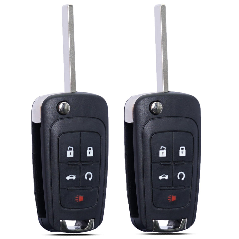 Key Fob Keyless Entry Fits for Chevrolet Camaro Cruze Equinox Impala Malibu Sonic Buick Lacrosse Regal Verano Encore Allure Remote Control Key Replacement 5 Button OHT01060512(Set of 2)