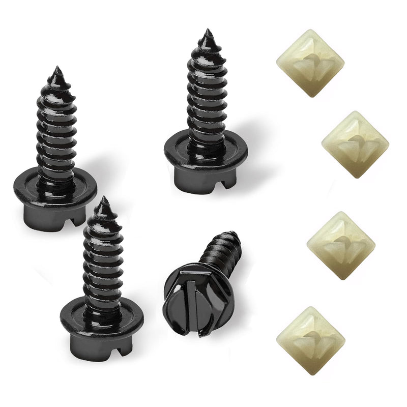 Upgraded License Plate Screws with Nylon Retainers, License Plate Screw Kit for Front & Rear Plates, #14 x 3/4" Slotted Hex Head Bolts with Rustproof Finish for Domestic Vehicles【8 Pack】