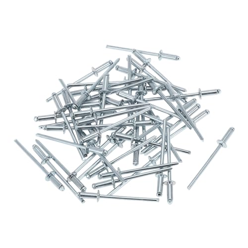 50 Pcs Dome Head Large Flange Blind Rivets 3mm Grip Diameter 8mm Grip Length 6mm Flange Diameter Silver Tone Iron