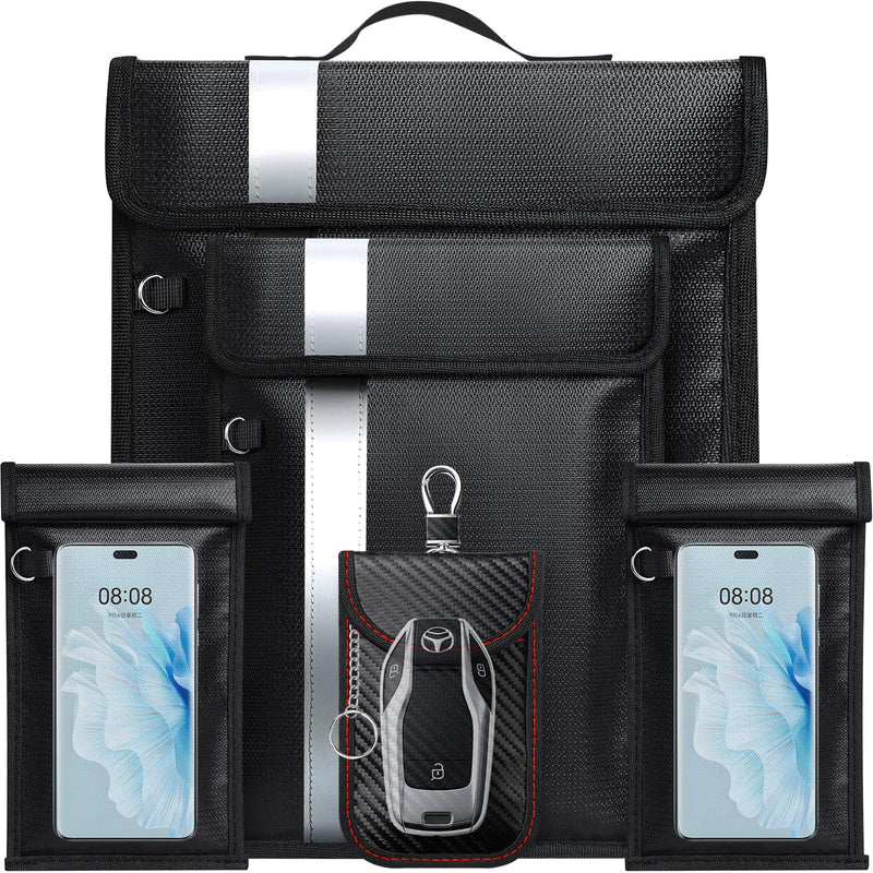 Faraday Bags,Anti-Tracking Faraday Bag For Phones&Laptops & Tablets & Car Keys,Fireproof & Waterproof EMP Bag,Faraday Cage With Handle