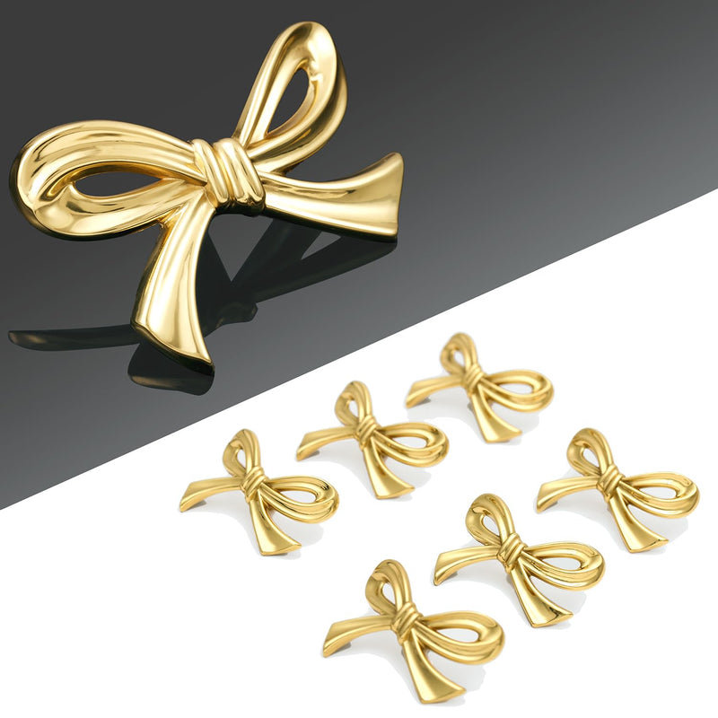 Brass Bow Cabinet Knobs Gold Drawer Pulls for Dressers and Cabinets