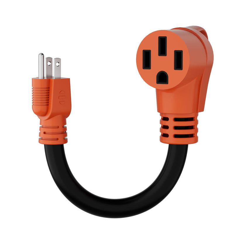 50 Amp to 110 Volt RV Adapter Cord, Nickel-Plated Power Adapter NEMA 5-15P to NEMA 14-50R, 10 AWG Pure Copper Cord, for RV Camper Caravan Van Trailer