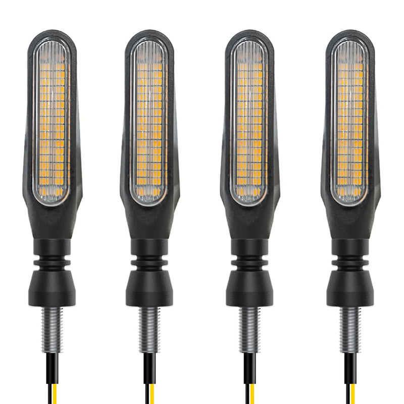 Motorcycle Indicators High Brightness Sequential Flowing Turn Signal Lights For DC12V Motorbike Scooter Off Road (Pack of 4) 4.2Inch (Pack of 4PCS)