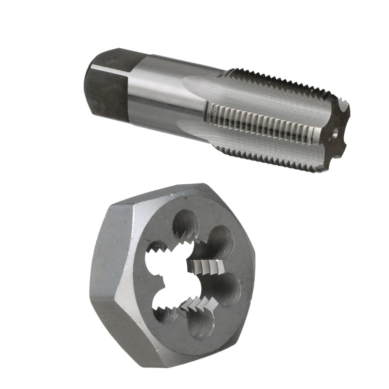 Drill America 3/4" NPT Pipe Tap and Die Kit, Carbon Steel Pipe Tap and Pipe Die - Hex Shape, POUT Series