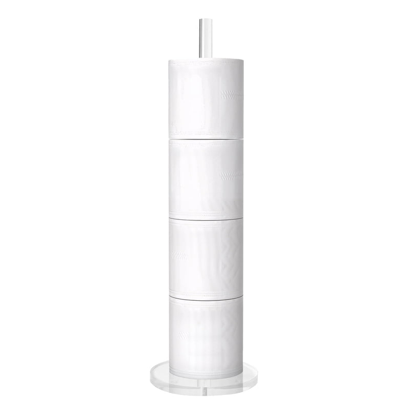 Acrylic Freestanding Toilet Paper Roll Holder for Bathroom Storage