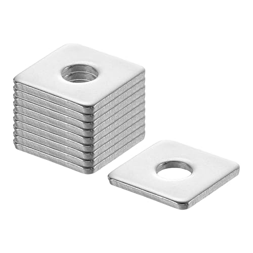 uxcell 20Pcs 1-3/16" Square Plate Washer for 3/8" Bolt, 304 Stainless Steel Bearing Plate Flat Washers Spacer Gasket for Machinery Repair, Outdoor Construction (0.12" Thick) 1-3/16" x 3/8" x 0.12" 20