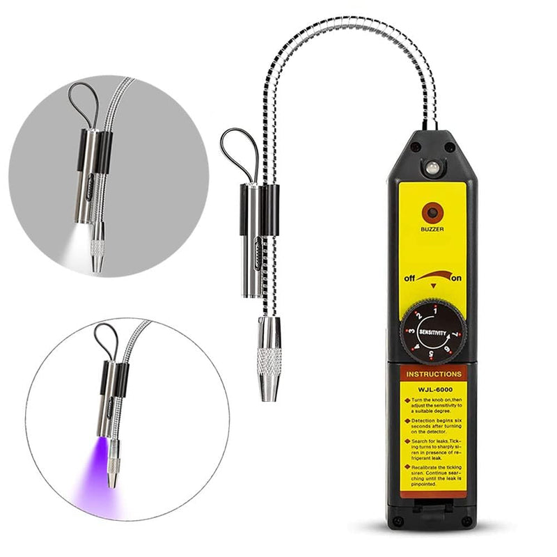 WJL-6000L Freon Leak Detector Halogen Gas Sniffer Refrigerant AC Leak Tester R22 R410A R134A R1234YF WJL-6000+L
