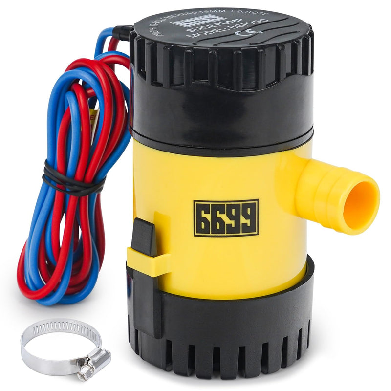 Boat Bilge Pump 12V DC with 3.3ft Power Cord 750 GPH Maximum Flow Rate for Marine Yacht Kayak Canoe and Small Boats Efficient Water Removal System with Durable Design and Easy Installation