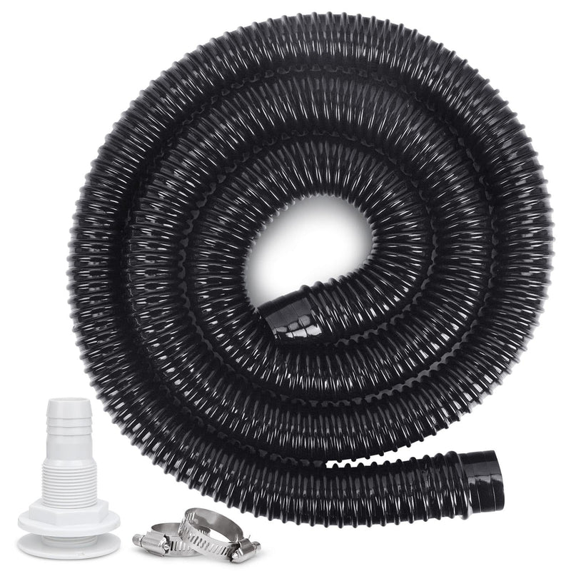 Plumbing Kit Included 6FT Kink-Free Flexible PVC Hose, 2 Stainless Steel Clamps & Thru-Hull Fitting Easy to Install for Boat Bilge Pumps with 1-1/8” Outlet Ideal for Fishing Boats Cruisers Yachts